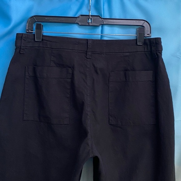 Frank & Eileen Kinsale Performance Cotton Linen Crop Pants Size: 10 Black - Picture 8 of 15